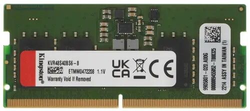Оперативная память Kingston ValueRAM 8GB SODIMM DDR5 (1x8GB) 4800MT/s (KVR48S40BS6-8)