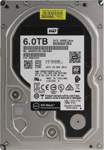Жесткий диск Western Digital Black ™ 6ТБ  3.5" 7200rpm 256Mb WD6003FZBX
