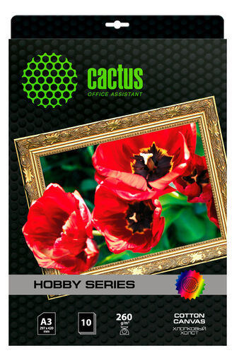 Холст Cactus CS-CA326010 A3/260г/м2/10л./белый хлопок