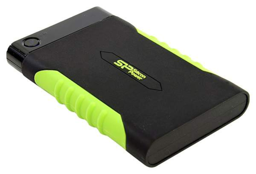 Внешний жесткий диск Silicon Power Armor A15 2Tb 2.5" USB 3.0 Black/Green (SP020TBPHDA15S3K)