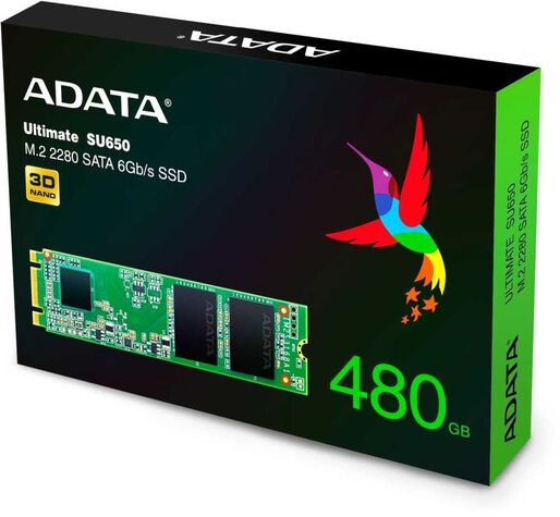 SSD-диск A-DATA Ultimate SU650 480Gb M.2 2280 SATA III 3D TLC (ASU650NS38-480GT-C)