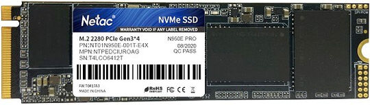 SSD-диск Netac 1.0Tb N950E Pro M.2 2280 (NT01N950E-001T-E4X)