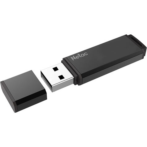 Флешка Netac 32GB U351 USB2.0 металл/черный (NT03U351N-032G-20BK)