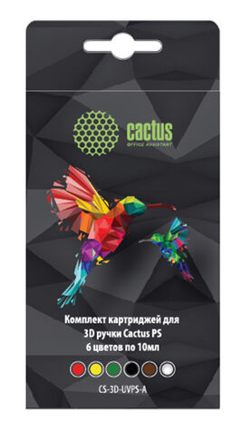 Пластик для ручки 3D Cactus CS-3D-UVPS-A УФ-полимер 6цв.
