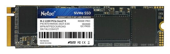 SSD-диск Netac M.2 2280 2.0Tb N950E (NT01N950E-002T-E4X)