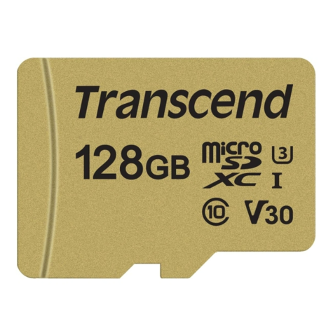 Карта памяти Transcend 128GB microSDXC Class 10 UHS-I U1 V30 R95, W60MB/s with adapter TS128GUSD500S