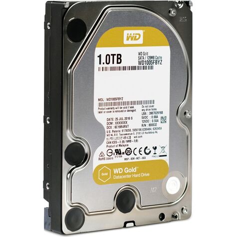 Жесткий диск Western Digital SATA-III 1000Gb GOLD (7200rpm) 128MB buffer WD1005FBYZ