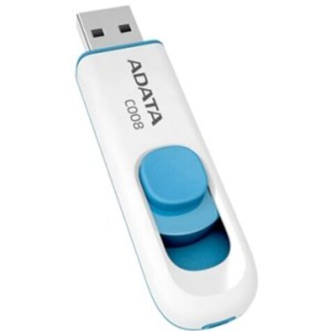 Флешка ADATA 64GB C008 USB Flash Drive (White/Blue) AC008-64G-RWE