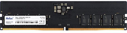Оперативная память Netac Basic 16GB DIMM DDR5 4800MHz (PC5-38400) (NTBSD5P48SP-16)
